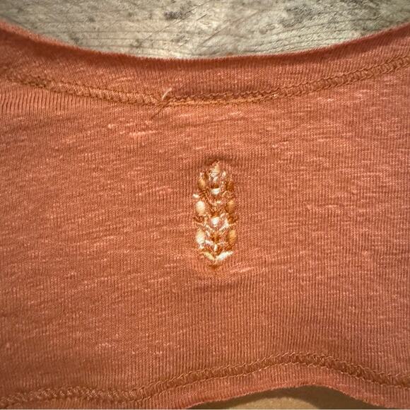 FP Movement Free People Affinity Technolinen Back Cut Out Long Sleeve Tee Orange - Picture 13 of 13